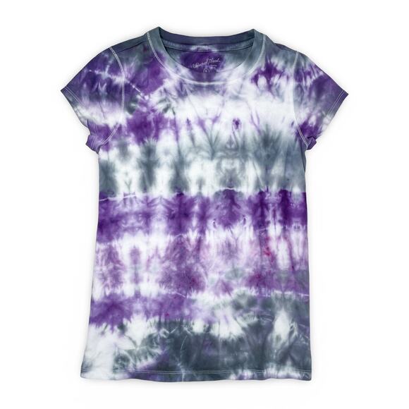 Purple Tie Dye Tee Women XS Handmade Festival Summer Pride Upcycled Y2K Like New - Picture 1 of 9